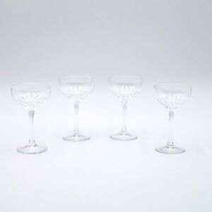 Spiegelau Vignoble Crystal Coupe Glasses Set of 4 Germany Swirl Cut MCM